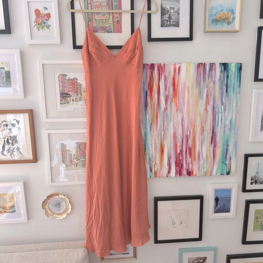 Zimmermann Winsome Satin Slip Midi Dress in Dusty Rose - Picture 5 of 11